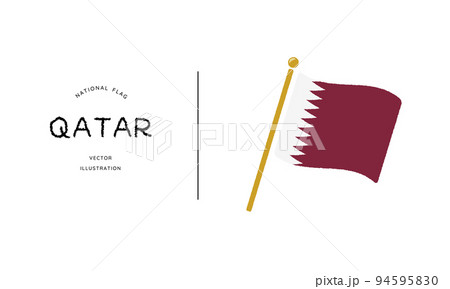 カタールの国旗アイコン ベクターイラスト