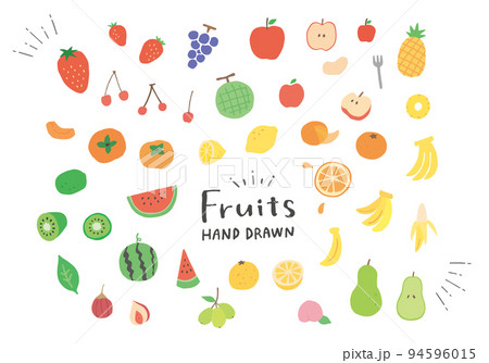 手描きの果物イラストいろいろ(カラー/輪郭線なし) 手描きの果物イラストいろいろ(カラー/輪郭線なし) 94596015