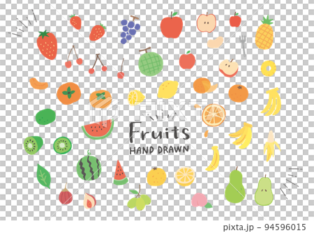 手描きの果物イラストいろいろ(カラー/輪郭線なし) 手描きの果物イラストいろいろ(カラー/輪郭線なし) 94596015