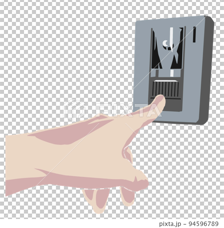 インターホンを押す手のベクターイラスト 94596789