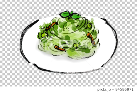 hand drawn japanese style illustration of genovese pasta 94596971
