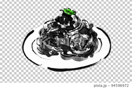 イカスミパスタの手描き和風イラスト 94596972