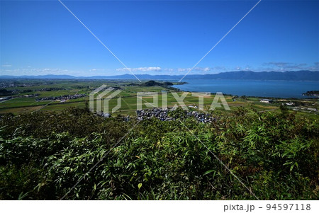 近江国「八幡山城」の曲輪と眺望 近江国「八幡山城」の曲輪と眺望 94597118