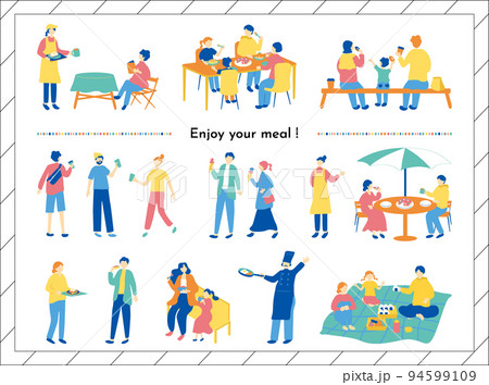 食事を楽しむ人達 94599109