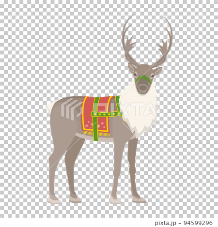 クリスマスの衣装を着たトナカイのイラスト 94599296