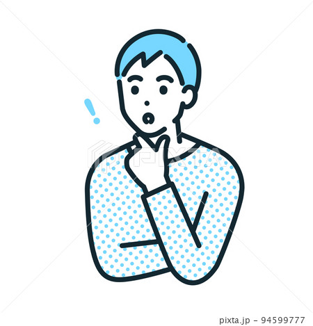 何かに気づいた男性。ヒントを得たビジネスマンのイラスト素材。 94599777