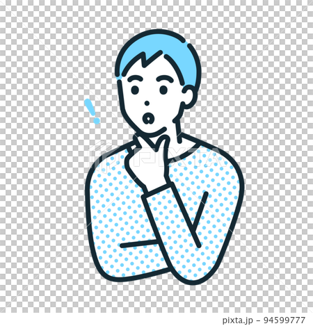 A man who noticed something. Illustration material of a businessman who got a hint. 94599777