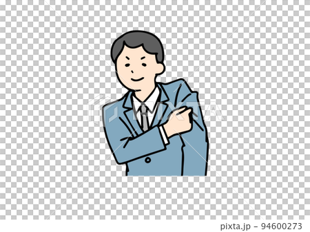 一個捲起袖子的商人，一個人的簡單線條插圖 94600273