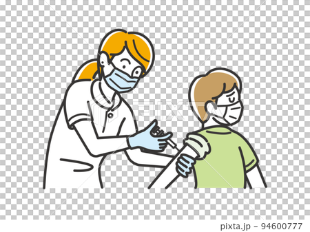 接受疫苗接種的男孩的插圖素材 接受疫苗接種的男孩的插圖素材 94600777