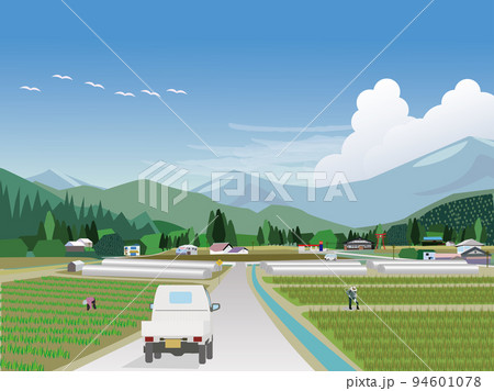 田舎の農村風景 94601078