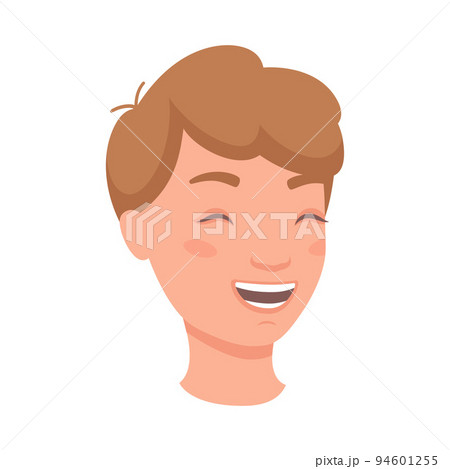 Man Head Showing Happy Face Expression and Emotion Laughing Half-turned Vector Illustration Man Head Showing Happy Face Expression and Emotion Laughing Half-turned Vector Illustration 94601255