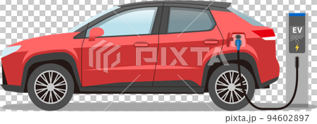 electric car EV SUV charging red 94602897