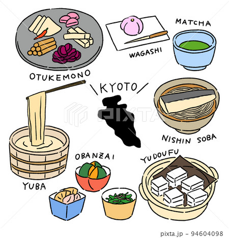 京都のご当地グルメ　ベクターイラストセット 94604098