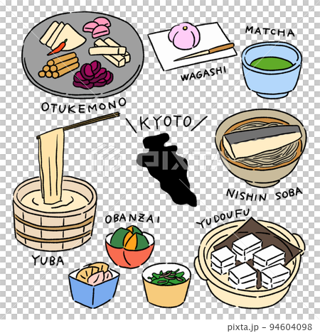 京都のご当地グルメ　ベクターイラストセット 94604098