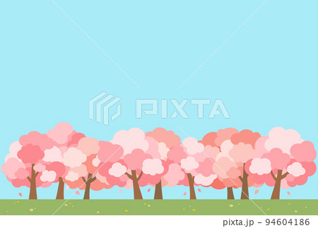 背景イラスト_桜並木 94604186