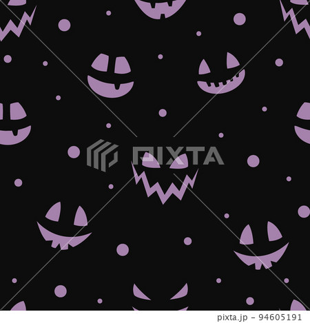 Creepy Halloween wallpaper with pumpkin face. Seamless pattern. Vector Creepy Halloween wallpaper with pumpkin face. Seamless pattern. Vector 94605191