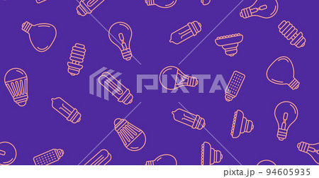 Bulb seamless pattern texture innovation...のイラスト素材 [94605935] - PIXTA