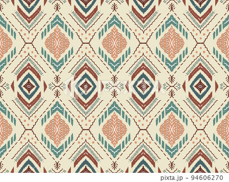 Abstract ethnic geometric ikat art. Seamless pattern in tribal, folk embroidery, and Mexican style. 94606270