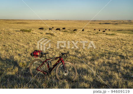 gravel bike on a trail in Colorado foothills 94609119