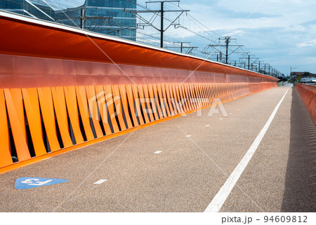 Zaventem, Flemish Brabant Region, Belgium, Biking bridge over the ring speedway 94609812