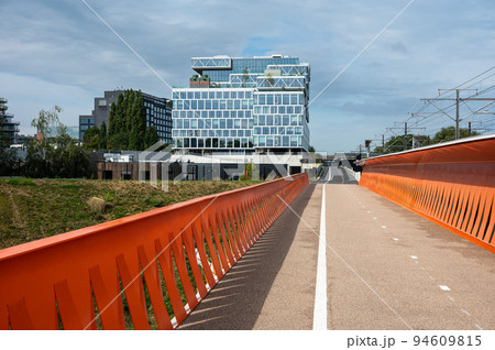 Zaventem, Flemish Brabant Region, Belgium, Biking bridge over the ring speedway 94609815