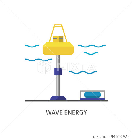 Wave energy station icon in flat style. 94610922