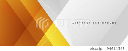 Orange and white modern abstract wide banner with geometric shapes. Yellow and white abstract background. 94611543