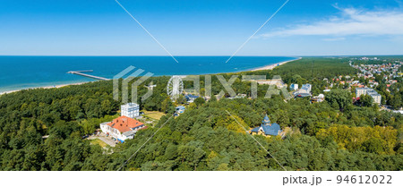 Aerial view of the Palanga resort town in Lithuania. Beautiful summer in Palanga. 94612022