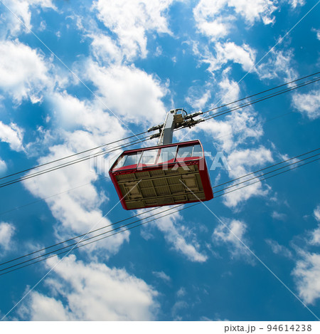 Cable car on ropeway leading to a top of Tahtali mountain in Turkey Cable car on ropeway leading to a top of Tahtali mountain in Turkey 94614238