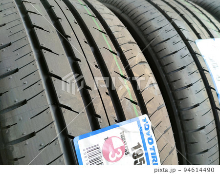 MELAKA, MALAYSIA -MAY 5, 2022: The new tire tread. It was designed to provide grip to vehicles and road surfaces to ensure user safety. Have a quality level that needs to be adhered to. MELAKA, MALAYSIA -MAY 5, 2022: The new tire tread. It was designed to provide grip to vehicles and road surfaces to ensure user safety. Have a quality level that needs to be adhered to. 94614490