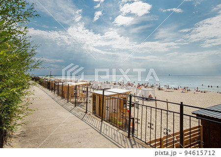 Public beach at Baltyisk, seashore with Baltic sea at summer day 94615712