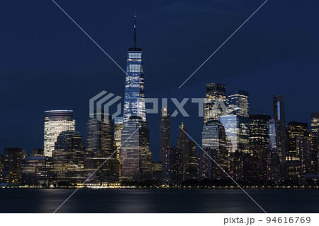 New York City skyline at night. View from Hudson river, New York, USA, America. New York City skyline at night. View from Hudson river, New York, USA, America. 94616769