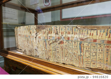 Egyptian mummy of a young girl lying in a museum 94616820