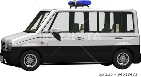 青い回転灯の防犯パトカー、青パトの背景透明画像イラスト 青い回転灯の防犯パトカー、青パトの背景透明画像イラスト 94618473