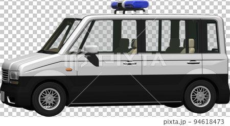 青い回転灯の防犯パトカー、青パトの背景透明画像イラスト 青い回転灯の防犯パトカー、青パトの背景透明画像イラスト 94618473