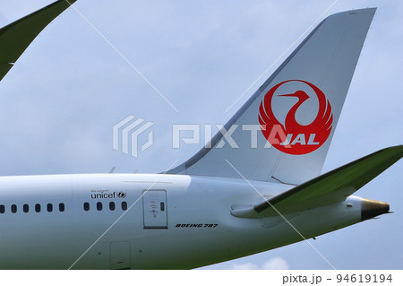 大阪国際空港　JAL　飛行機　着陸態勢　千里川尻 94619194