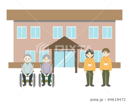 介護施設　高齢男女　職員 94619472