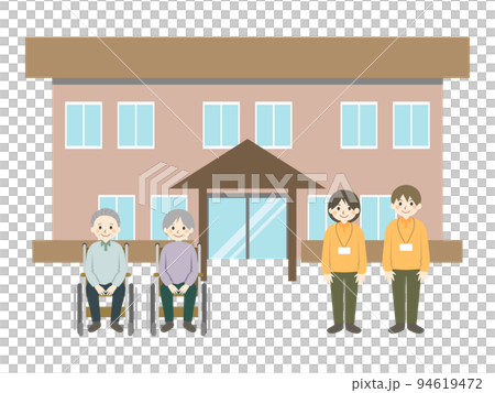 介護施設　高齢男女　職員 94619472