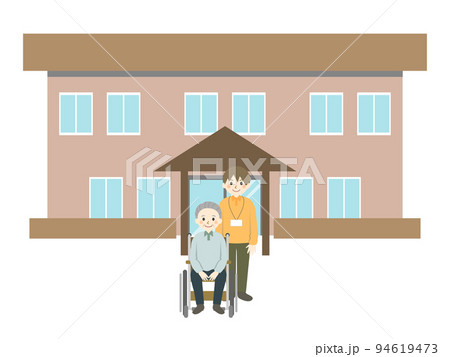 介護施設 おじいさん 男性職員のイラスト素材 介護施設 おじいさん 男性職員のイラスト素材