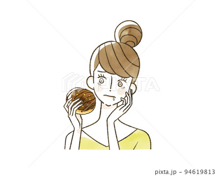 甘いものを我慢している女性 甘いものを我慢している女性 94619813