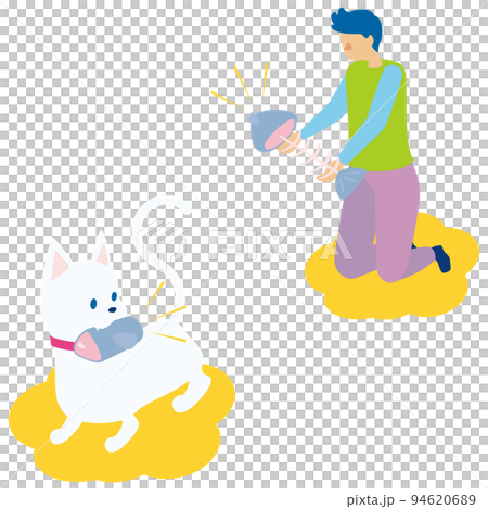 一條狗和一個男人想給我他們的頭和尾巴 一條狗和一個男人想給我他們的頭和尾巴 94620689