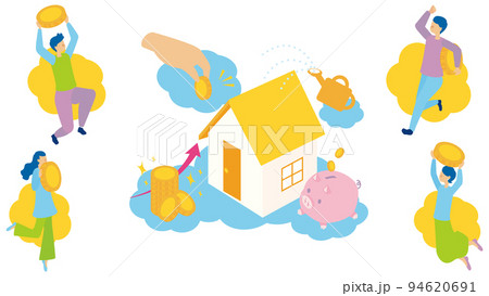 不動産投資を行う若い男性と女性 94620691