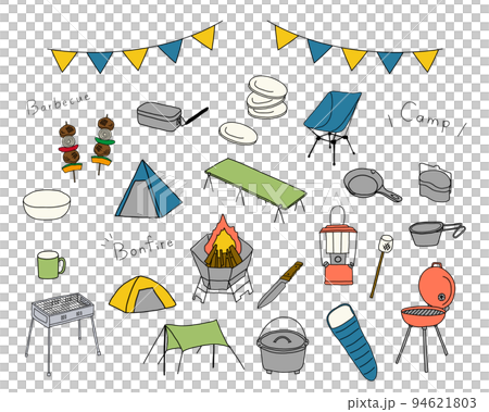 Illustration set of camping equipment 94621803