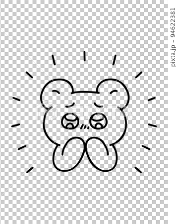 Impressed bear with shining eyes / line drawing / monochrome 94622381