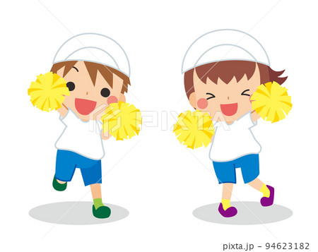 体操着姿でポンポンを持って応援している可愛い男の子と女の子のイラスト 白背景 全身 人物 運動会 体操着姿でポンポンを持って応援している可愛い男の子と女の子のイラスト 白背景 全身 人物 運動会 94623182