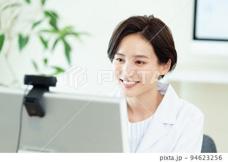 オンラインで薬の説明をする医療従事者 94623256