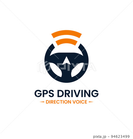 Voice gps drive point logo design template. Steering wheel, gps map location and voice icon vector combination. Creative driving training symbol concept. Voice gps drive point logo design template. Steering wheel, gps map location and voice icon vector combination. Creative driving training symbol concept. 94623499