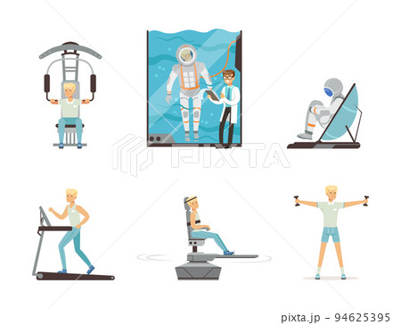 Astronaut training with simulator machines...のイラスト素材 [94625395] - PIXTA
