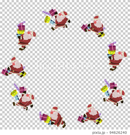 Santa round wreath decoration illustration with copy space 94626240