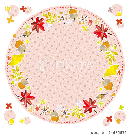 紅葉 秋のフレーム 背景素材 円形 紅葉 秋のフレーム 背景素材 円形 94626635